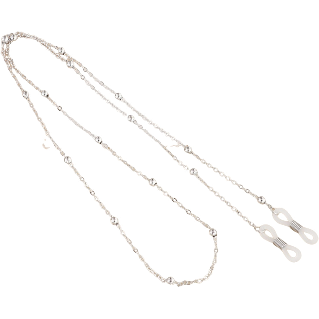 メガネチェーン メガネストラップ 眼鏡ストラップ レディース 女性 眼鏡アクセサリー ホワイト バリエーション画像