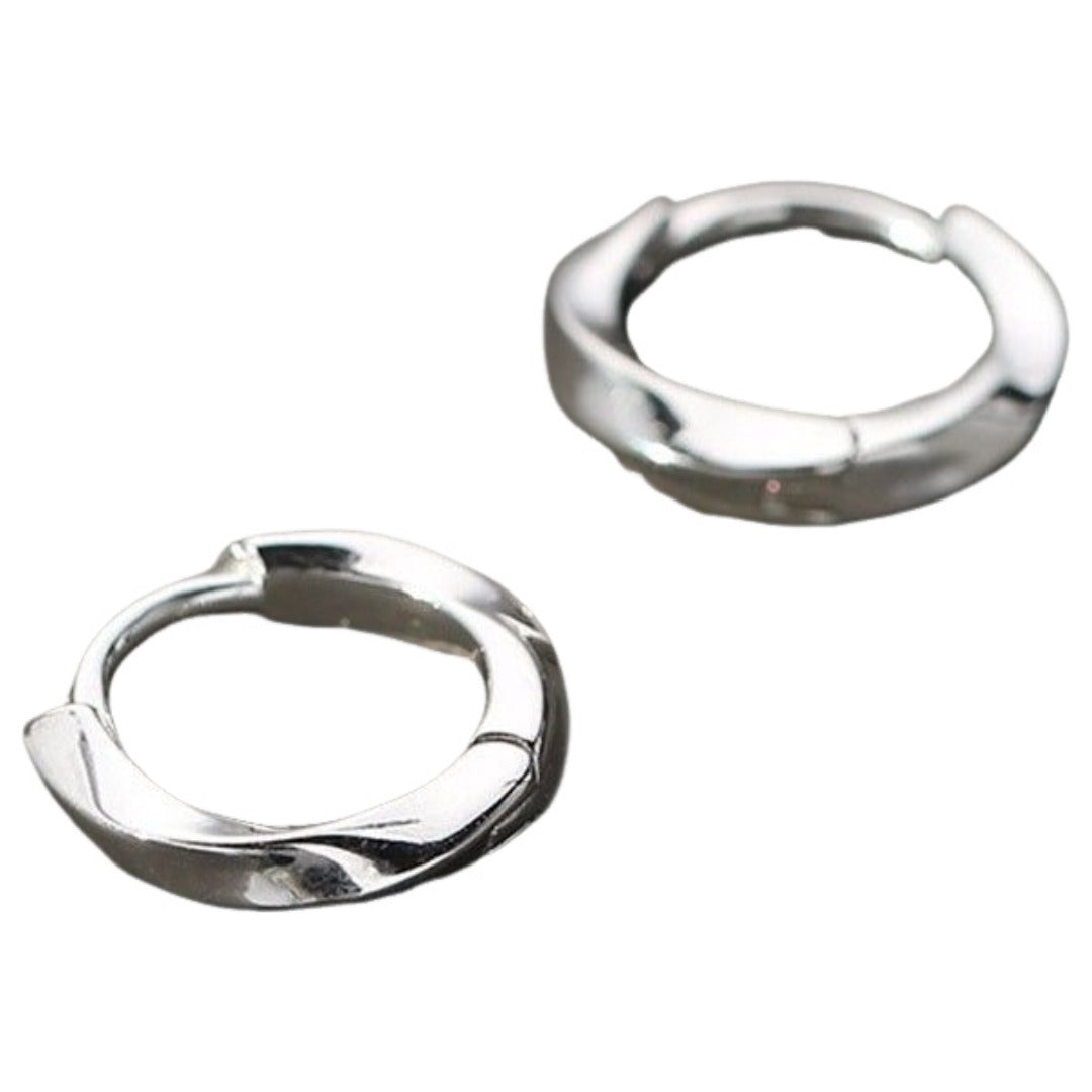 リングピアス 片耳 単品 1個 フープピアス スタッドピアス ウェーブ×シルバー12mm バリエーション画像