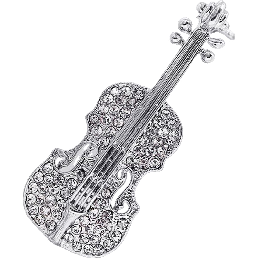 ピンブローチ レディース アクセサリー 音符 楽器 バイオリン ヴァイオリン×シルバー バリエーション画像