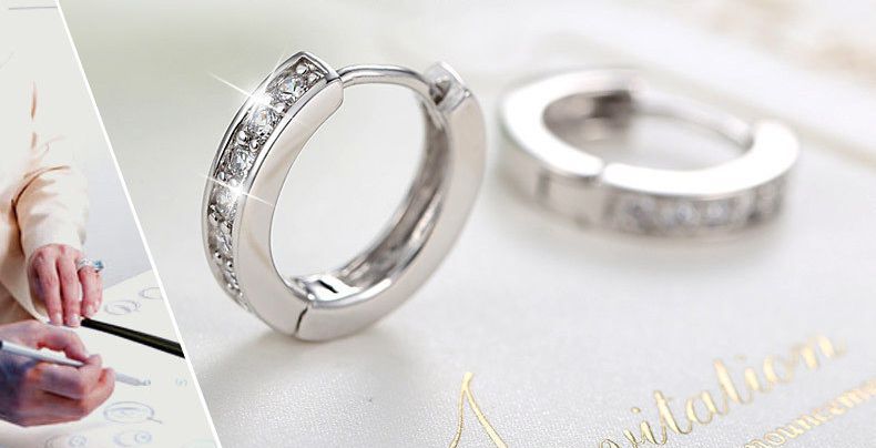 フープピアス レディース サークル 女性用 アクセサリー ラインストーン 商品画像5