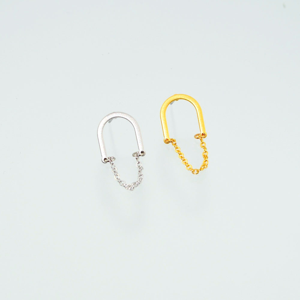 スタッドピアス レディース アクセサリー チェーン メタルフレーム 揺れる 商品画像5
