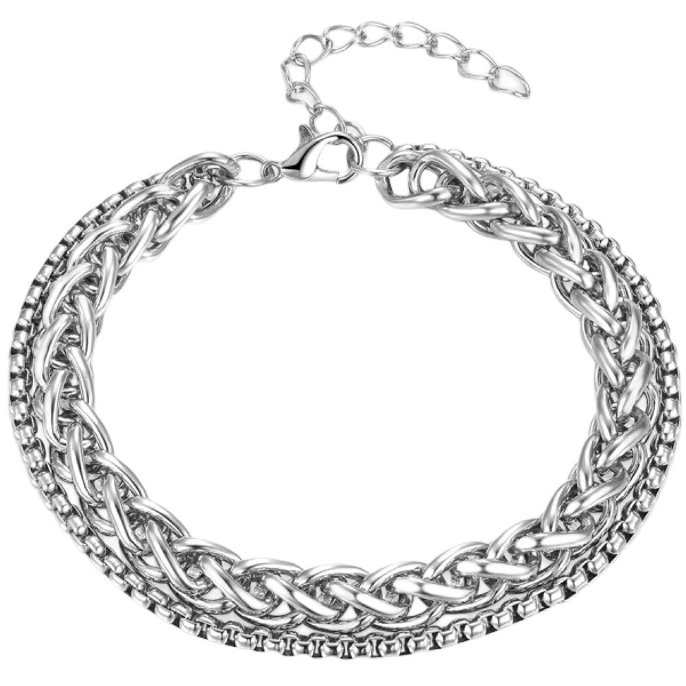 ブレスレット チェーン 2連 メンズ アクセサリー 腕輪 - バリエーション画像