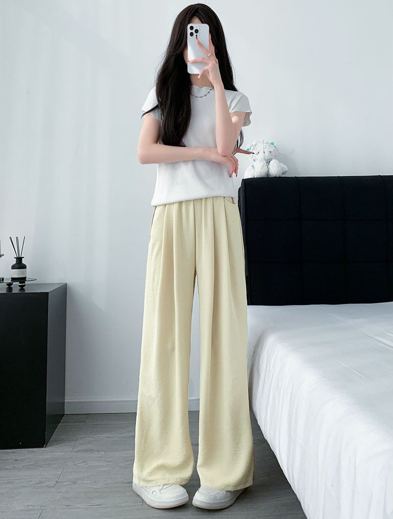 ワイドパンツ レディース ロング ストレート ゆったり体型カバー ガウチョパンツ 商品画像5