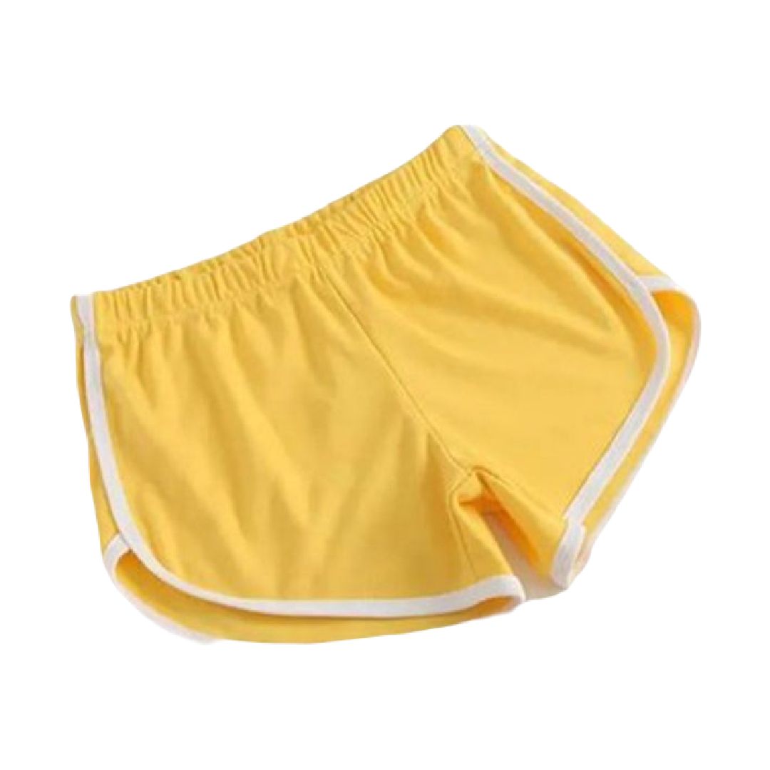 ショートパンツ ホットパンツ レディース ジョギング フィットネス ヨガ イエロー バリエーション画像