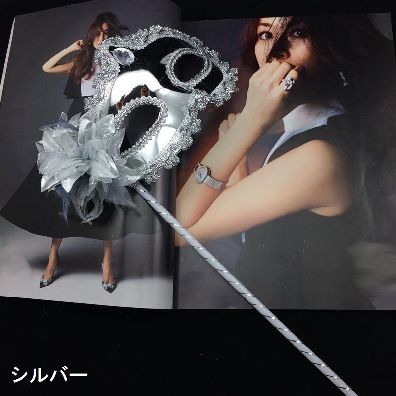 仮装マスク マスカレードマスク スティック付き 棒付き コスプレ 仮装 商品画像3