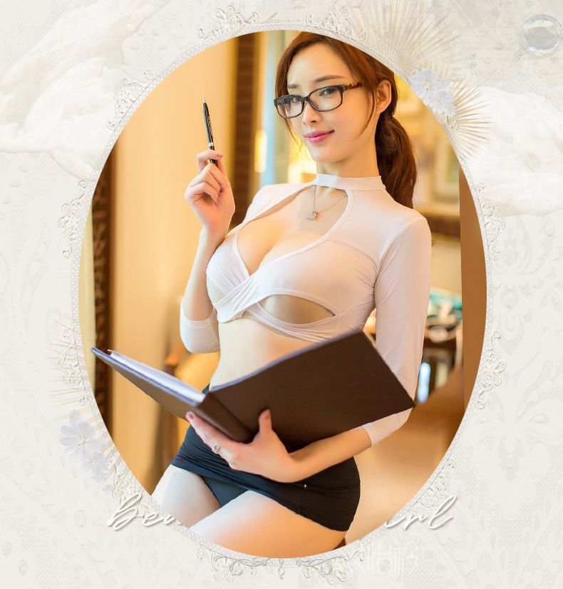 セクシーコスチューム 上下セット コスプレ衣装 秘書風 ミニスカート 七分袖 商品画像5