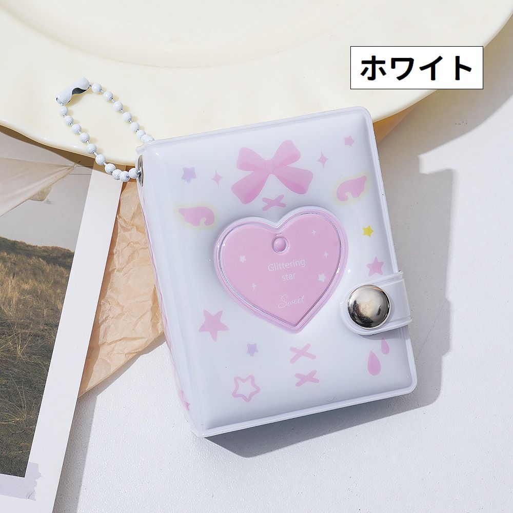 ミニフォトアルバム 16枚収納 ミニシール帳 キーホルダー ボールチェーン付き スナップボタン 商品画像5