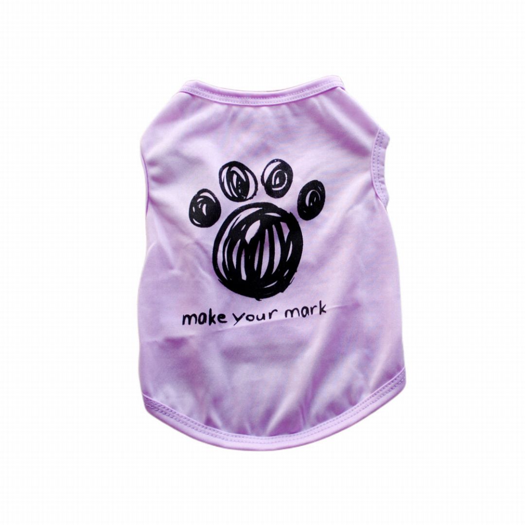 ドッグウェア 犬服 犬用ウェア ペットウェア ベスト タンクトップ パープル×肉球 バリエーション画像