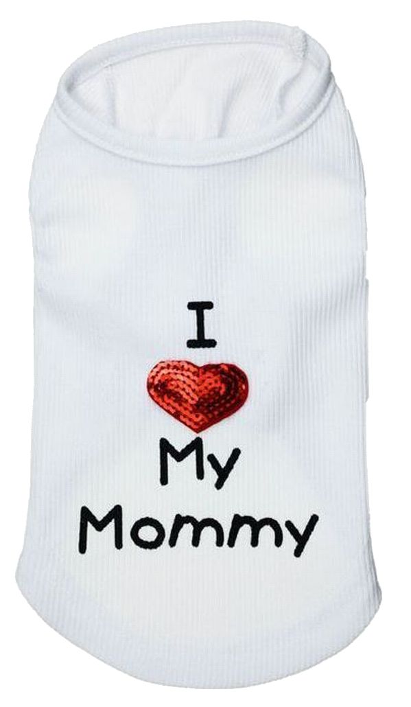 ペット用 犬用 洋服 ドッグウエア プルオーバー 袖なし ホワイト【Mommy】 バリエーション画像