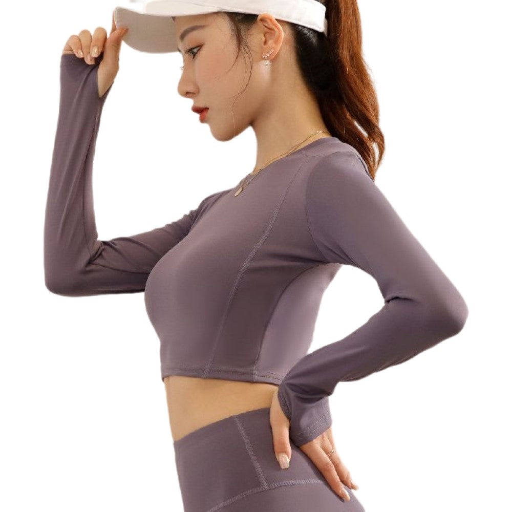 スポーツウェア ヨガウェア トップス ボトムス 単品 レディース パープル×トップス バリエーション画像