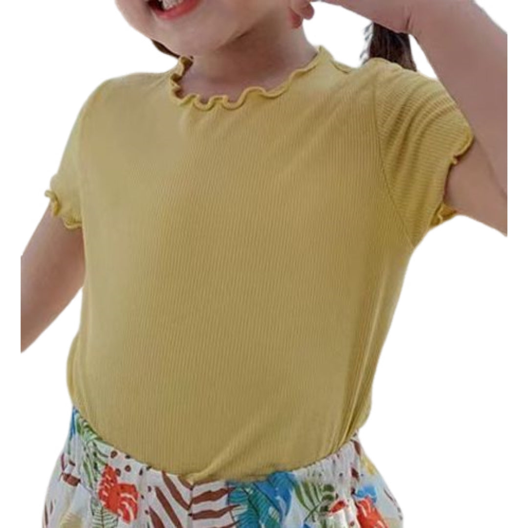 カットソー 半袖 子供服 キッズ ベビー 女の子 イエロー バリエーション画像