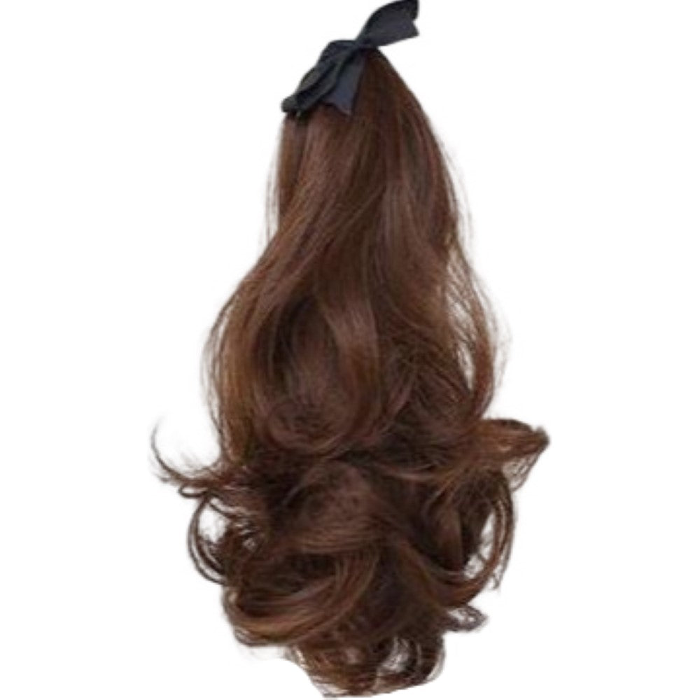 ポイントウィッグ ポニーテール 部分ウィッグ ロングヘアー ウェーブ カール 55cmライトブラウン バリエーション画像