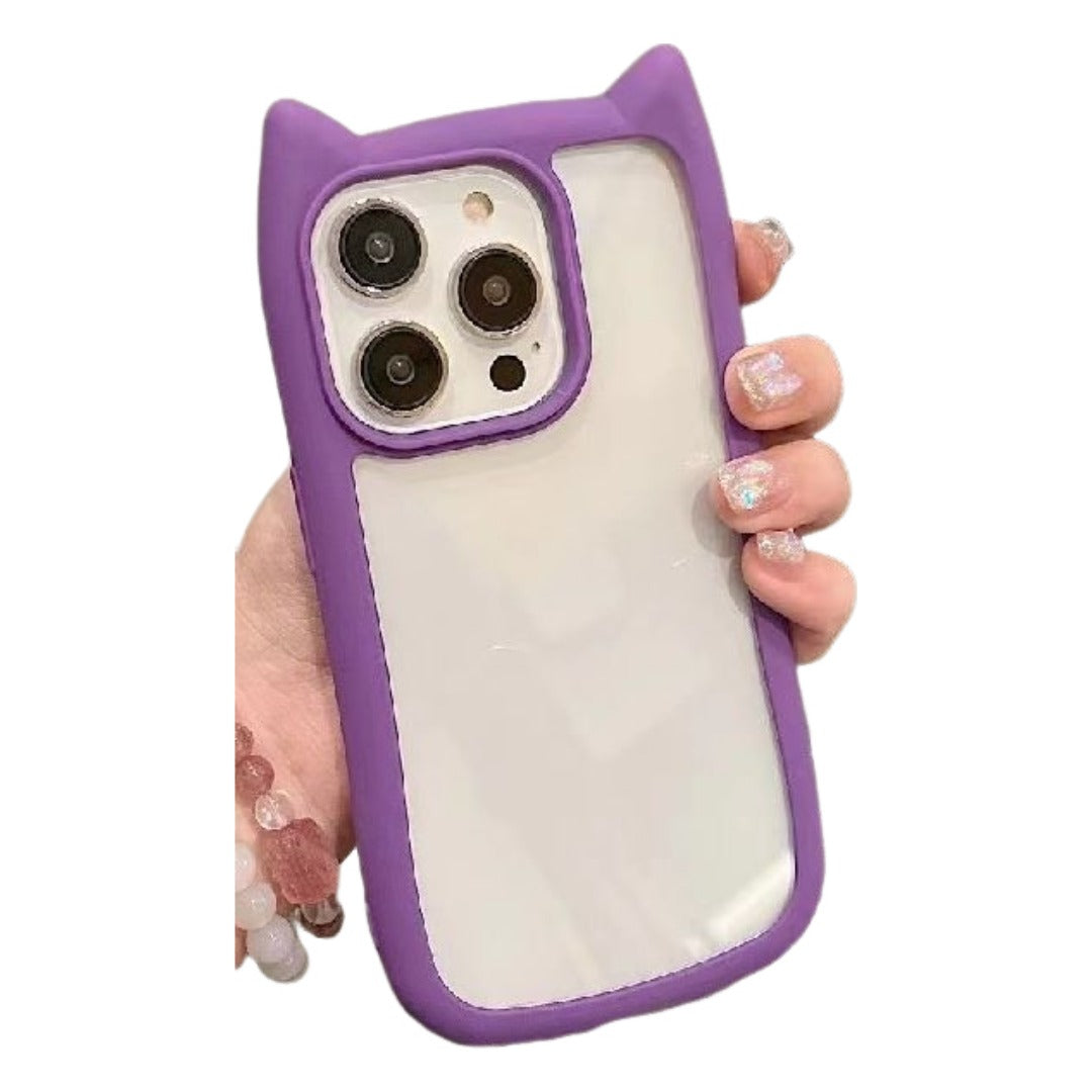 iPhone用ケース iPhone用カバー スマホケース スマホカバー 背面保護 猫 パープル バリエーション画像