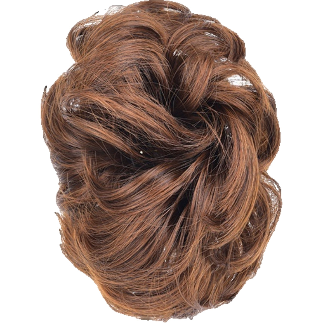 お団子ウィッグ ポイントウィッグ ヘアクリップ バンスクリップ 部分かつら つけ毛 ライトブラウン バリエーション画像