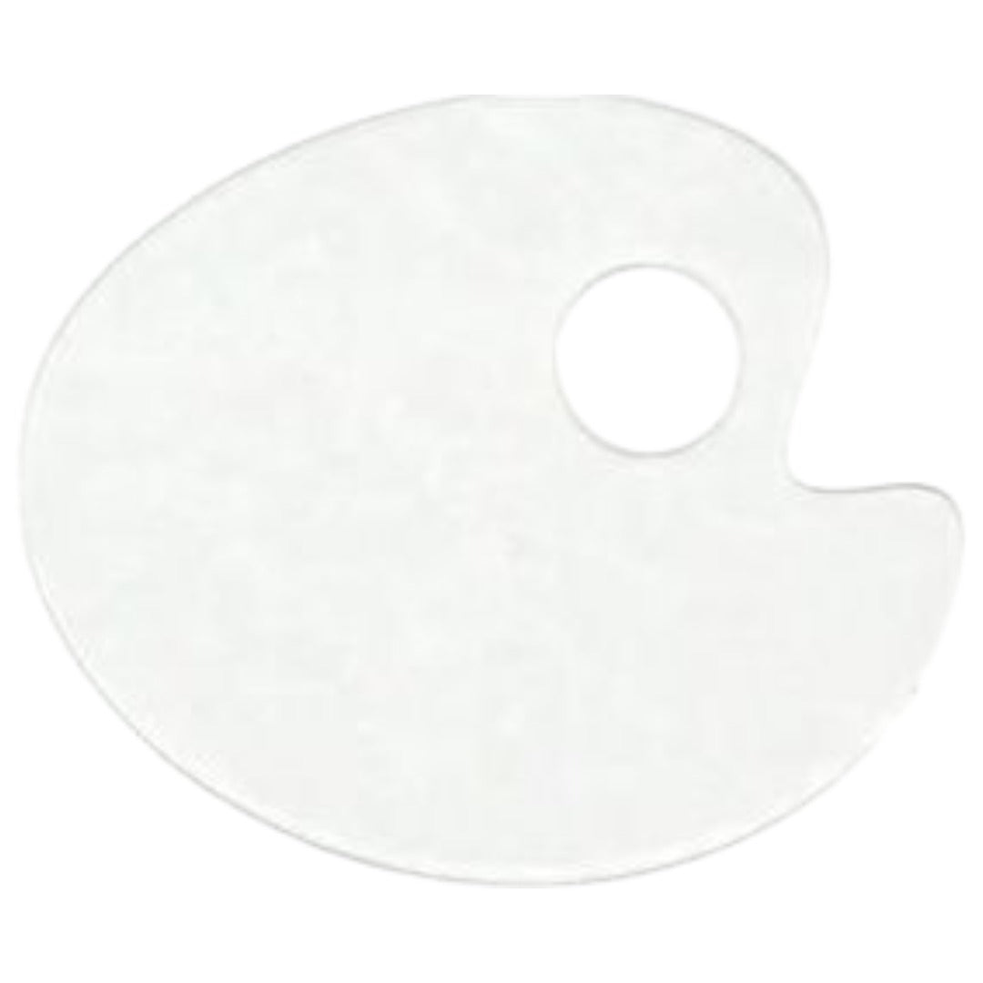 メイクアップパレット ゆび穴付き カラーブレンド ミキシング クリア 透明 楕円形10cm バリエーション画像