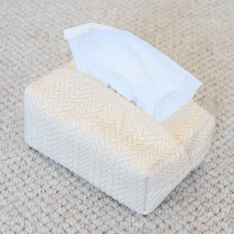 ティッシュケース ティッシュカバー ソフトパックティッシュ フック付き 編み込み風 無地 商品画像5