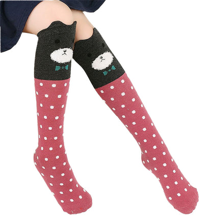 子供用 ハイソックス キッズソックス ジュニアソックス 女の子 靴下 レッド×ブラック バリエーション画像