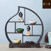 飾り棚 おしゃれ アジアン 伝統的 小物 陶器 古風 和風 和家具 違い棚 ディスプレイ 棚 種類豊富 全８種類