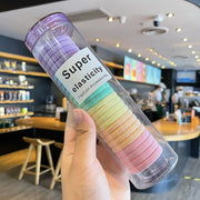 ヘアゴム 24個入り レディース ヘアアクセサリー リングゴム カラフル ブラック 黒 パステルカラー シンプル かわいい おしゃれ ヘアアレンジ 髪飾り 大人女子 女性