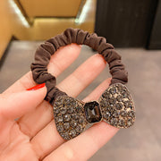 ヘアゴム リングゴム レディース 髪飾り 髪留め ヘアアクセサリー まとめ髪 ヘアアレンジ リボン ラインストーン 大人可愛い