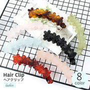 ヘアクリップ バナナクリップ レディース ヘアアクセサリー レディースアクセサリー クリップ ブラック グリーン パープル 大きめ 髪留め 髪飾り しっかり留まる 花 大人っぽい ハーフアップ まとめ髪 華やか