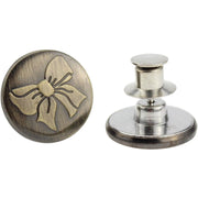 デニムボタン タックボタン 2個セット 金属製 17mm ジーンズボタン 手芸 無地 ロゴ 星 スター シルバーカラー ブロンズカラー
