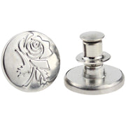 デニムボタン タックボタン 2個セット 金属製 17mm ジーンズボタン 手芸 無地 ロゴ 星 スター シルバーカラー ブロンズカラー