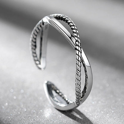 指輪 オープンリング レディース アクセサリー 2連風 重ね付け風 商品画像3
