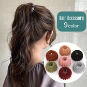 ヘアクリップ ポニーリング レディース ヘアアクセサリー 髪留め 髪飾り まとめ髪 ヘアアレンジ ベロア調 女性用 婦人用 可愛い おしゃれ ポニーテール お団子 ロングヘア