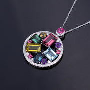 ペンダントトップ ペンダントヘッド チャーム トップのみ レディース 女性 アクセサリー カラーストーン カラフル 円形 ラインストーン キラキラ 可愛い おしゃれ ファッション小物 婦人用 プレゼント ギフト