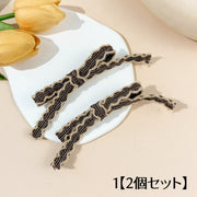 ヘアクリップ クチバシクリップ 2個セット リボン ヘアアクセサリー レディース 女性用 髪飾り 髪留め まとめ髪 ヘアアレンジ かわいい おしゃれ デイリー お出かけ 普段使い ファッション小物