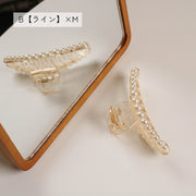 ヘアクリップ バンスクリップ レディース ヘアアクセサリー ヘアアクセ フェイクパール おしゃれ 上品 豪華