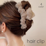 ヘアクリップ 髪留め レディース ヘアアクセサリー バンスクリップ フリル くしゅくしゅ 大人女子 ヘビロテ カラバリ豊富 おしゃれ 定番 かわいい