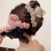 ヘアクリップ 髪留め レディース ヘアアクセサリー バンスクリップ フリル くしゅくしゅ 大人女子 ヘビロテ カラバリ豊富 おしゃれ 定番 かわいい