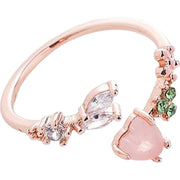 指輪 ファッションリング オープンリング レディース アクセサリー ビジュー ラインストーン キラキラ ハート 華奢 2連風 重ね付け風 カジュアル シンプル プレゼント ギフト 贈り物 お祝い 記念日 誕生日 デート 女子会 パーティー 入学 卒業 お呼ばれ お出かけ デイリー 普段使い かわいい おしゃれ フェミニン 上品 小物 デザイン豊富 カラーストーン風 女性