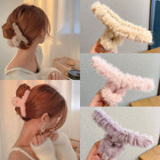 バンスクリップ ヘアクリップ レディース 女性 ヘアアクセサリー もこもこ ふさふさ 髪留め まとめ髪 髪飾り ヘアアレンジ