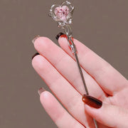 かんざし 簪 レディース ヘアアクセサリー 髪留め 髪飾り ハート ビジュー リボン 1本挿し 和装 着物 浴衣 袴 まとめ髪 ヘアアレンジ おしゃれ 可愛い 女性 シルバーカラー