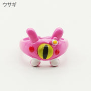 指輪 オープンリング レディース アクセサリー 目玉 動物 ウサギ ネコ モンスター かわいい ユニーク プレゼント ギフト 贈り物