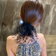シュシュ リボンシュシュ ヘアゴム ヘアアクセサリー 髪ゴム レディース チュールレース リボン ハート フェイクパール まとめ髪 髪飾り 髪留め ヘアアレンジ おしゃれ かわいい フェミニン ガーリー キュート 大人可愛い きれいめ 女性用 婦人用