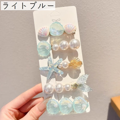 マーメイドヘアクリップセット 5本組 ヘアアクセサリー レディース キッズ 髪留め 商品画像4