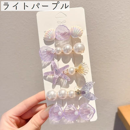 マーメイドヘアクリップセット 5本組 ヘアアクセサリー レディース キッズ 髪留め 商品画像5