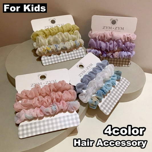 シュシュ 3個セット ヘアアクセサリー 女の子 子供用 キッズ 商品画像