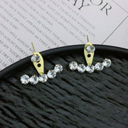 スタッドピアス レディース アクセサリー ピアス ドロップ 弓 アーチ型 耳飾り ラインストーン ビジュー かわいい おしゃれ