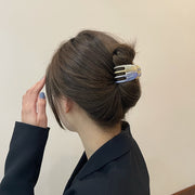 ヘアクリップ バンスクリップ レディース 女性 ヘアアクセサリー 模様 ドット グラデーションカラー 髪留め 髪飾り まとめ髪 ヘアアレンジ 簡単 ハーフサイズ 小さめ かわいい 華やか シンプル キュート お出かけ 通勤 オフィス 黒 ピンク 白 紫