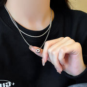 ネックレス ペンダント レディース 女性 アクセサリー 重ね付け 2連 チェーン ラウンド サークル シルバーカラー シンプル おしゃれ かわいい 首飾り お出かけ 普段使い ギフト プレゼント 贈り物
