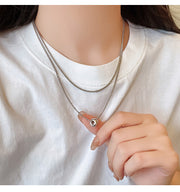 ネックレス ペンダント レディース 女性 アクセサリー 重ね付け 2連 チェーン ラウンド サークル シルバーカラー シンプル おしゃれ かわいい 首飾り お出かけ 普段使い ギフト プレゼント 贈り物