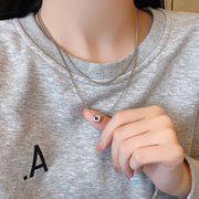 ネックレス ペンダント レディース 女性 アクセサリー 重ね付け 2連 チェーン ラウンド サークル シルバーカラー シンプル おしゃれ かわいい 首飾り お出かけ 普段使い ギフト プレゼント 贈り物