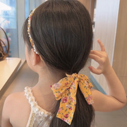 ヘッドバンド キッズ ヘアバンド ヘアアクセサリー 編み込み 三つ編み ヘアアレンジ フェイクパール パール調 かわいい おしゃれ 上品 きれいめ 子供 女の子 スカーフ風 カチューシャ