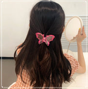 バンスクリップ ヘアクリップ レディース 女性 ヘアアクセサリー ファッション雑貨 ちょうちょ 蝶 バタフライ 無地 半透明 クリア ピンク ブルー グリーン シンプル かわいい キュート