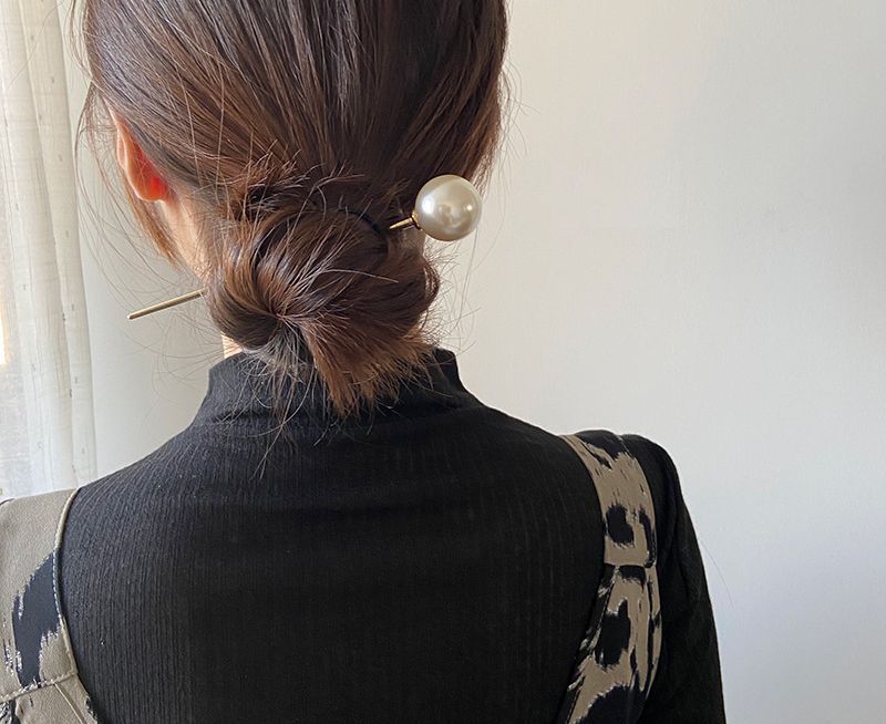 玉かんざし スティック ヘアアクセサリー レディース 女性 ゴールドカラー 商品画像3